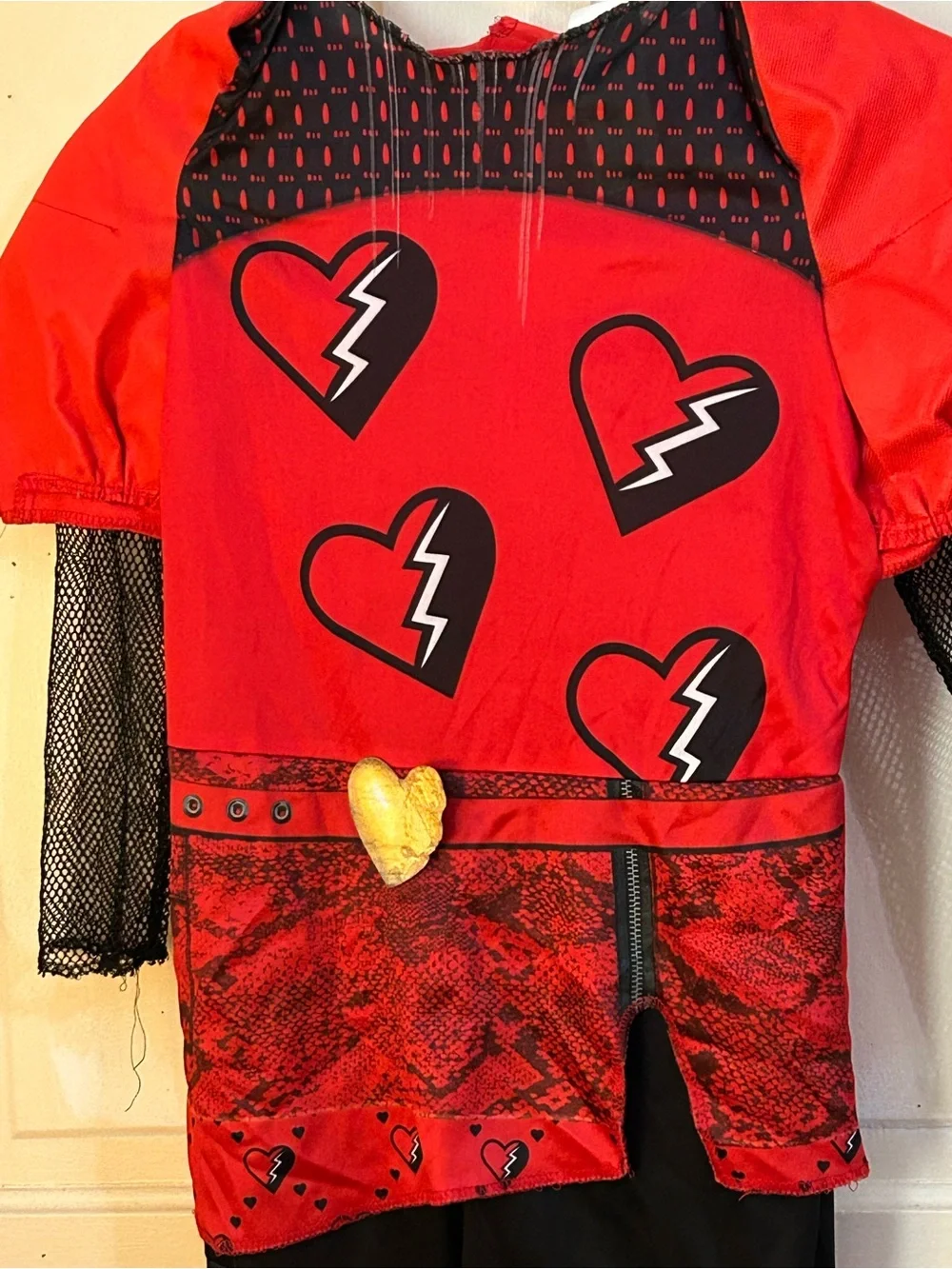 Disney Descendants 4 Rise of Red Costume Jumpsuit Outfit Kids Size Large 10/12